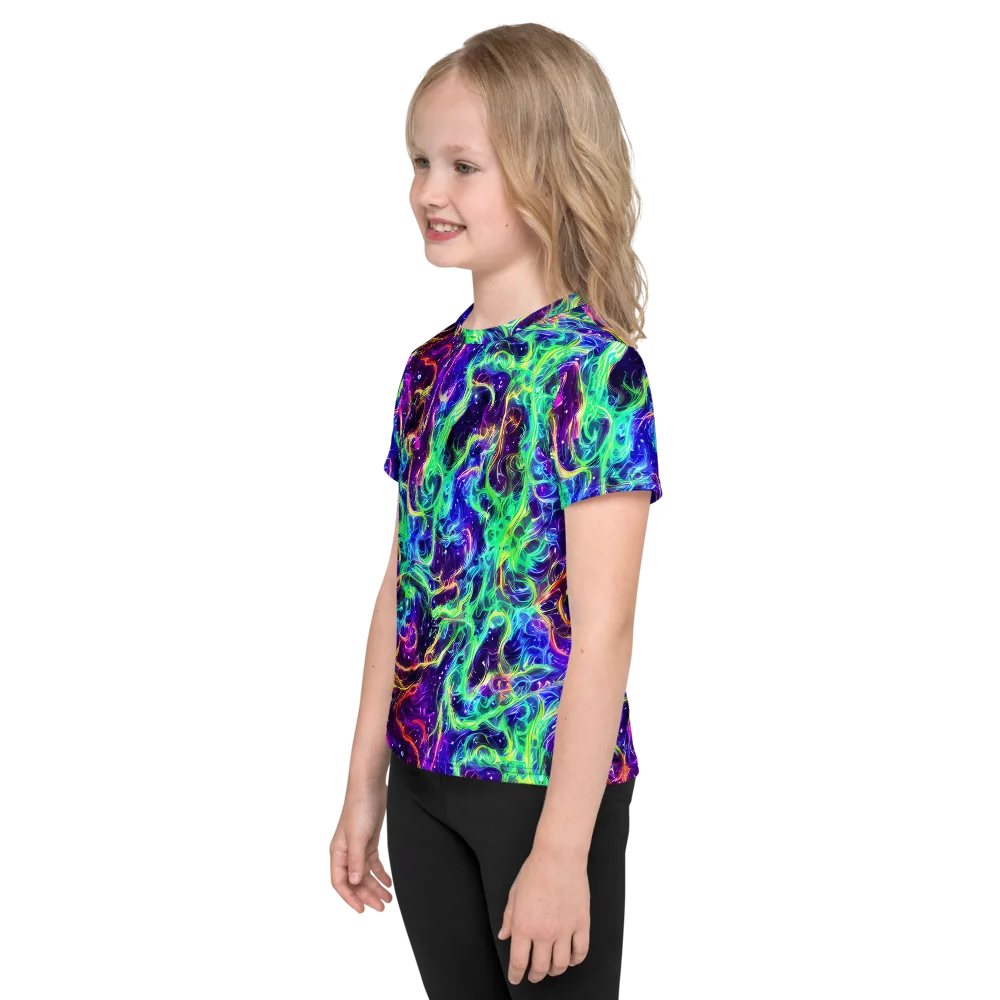 Afterdark Illusion on Kids Crew Neck T-Shirt — Left
