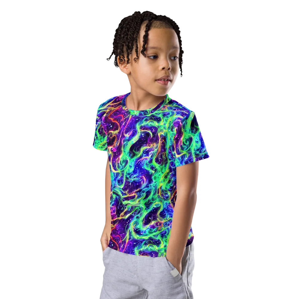 Afterdark Illusion on Kids Crew Neck T-Shirt — Left Front