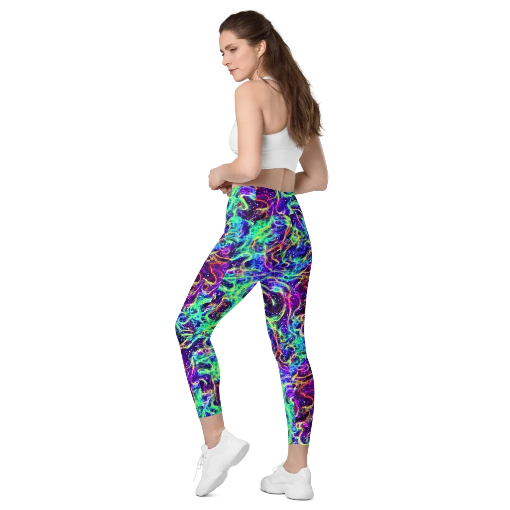 Afterdark Illusion on Leggings with Pockets — Left Back