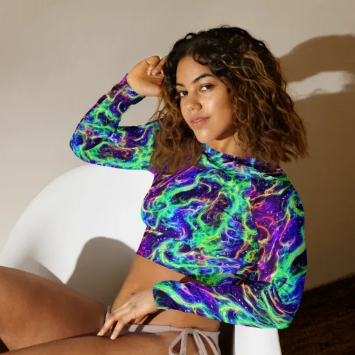Afterdark Illusion on a Long Sleeve Crop Top