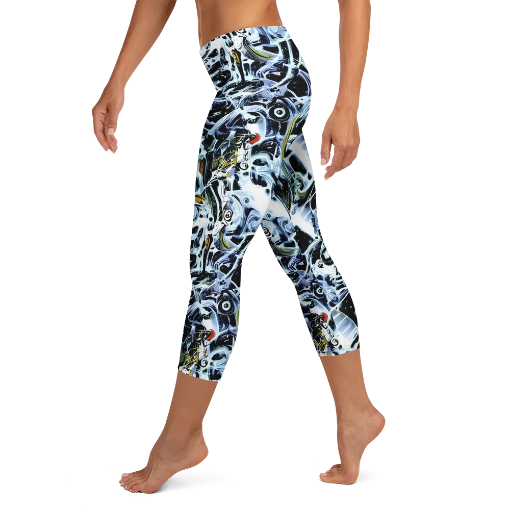Liquid Chrome on Capri Leggings — Left