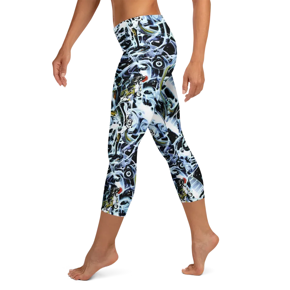 Liquid Chrome on Capri Leggings — Left