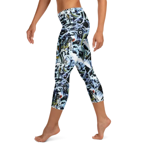 Liquid Chrome on a Capri Leggings
