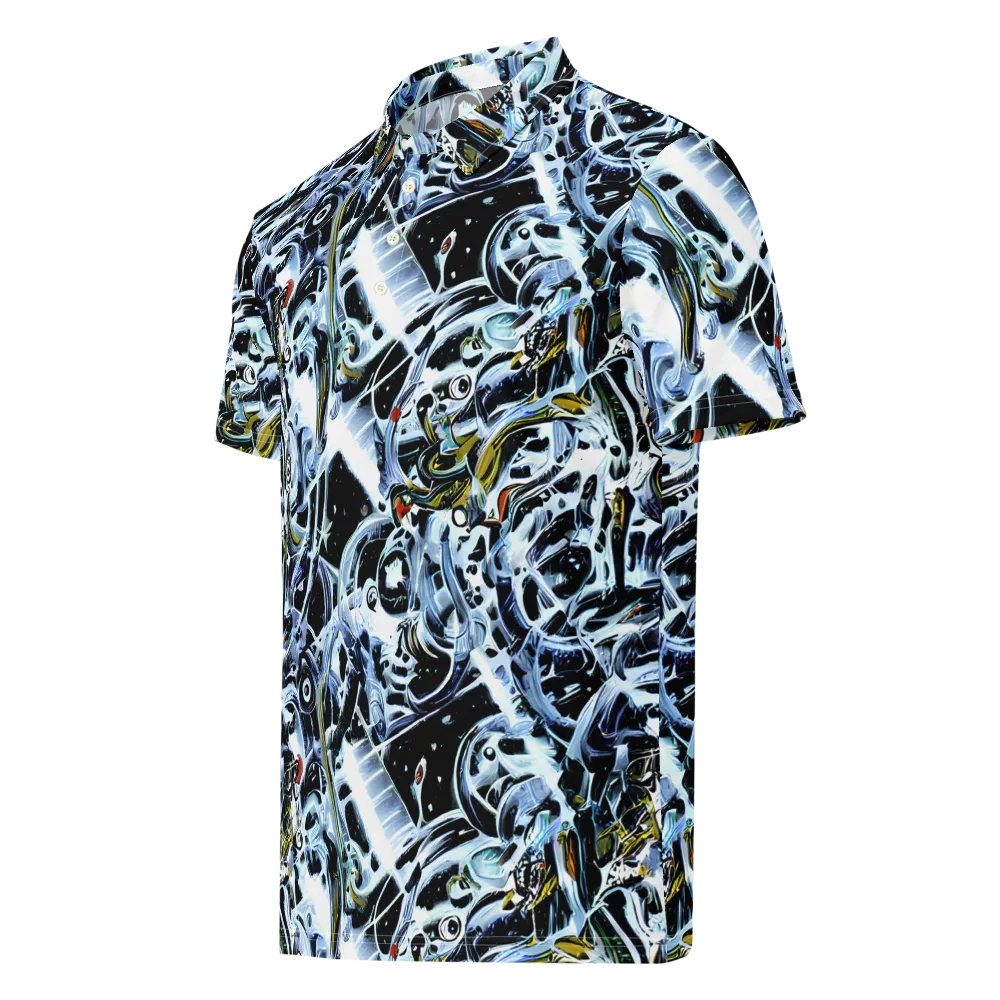 Liquid Chrome on Men's Slim Fit Polo Shirt — Left Front
