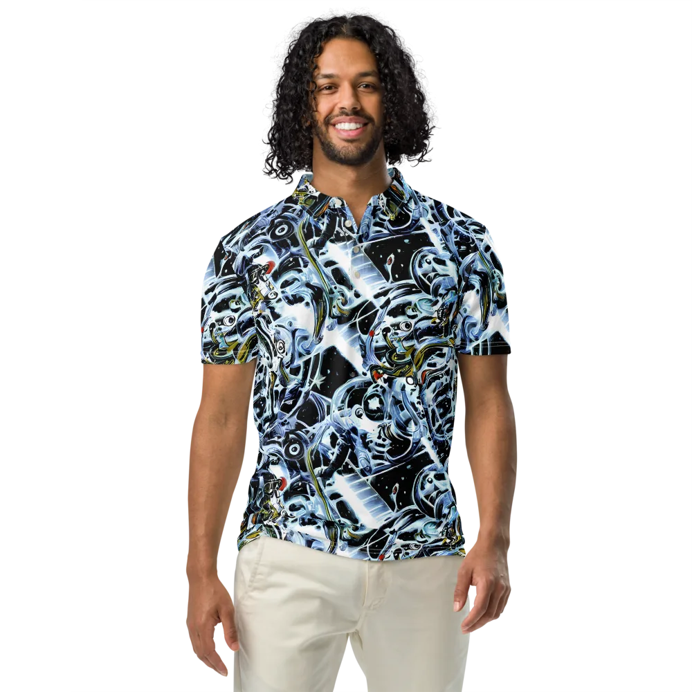 Liquid Chrome on Men's Slim Fit Polo Shirt — Front