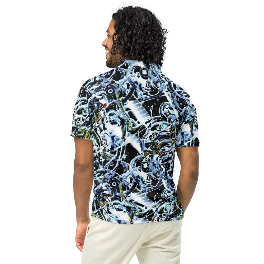 Liquid Chrome on Men's Slim Fit Polo Shirt — Back