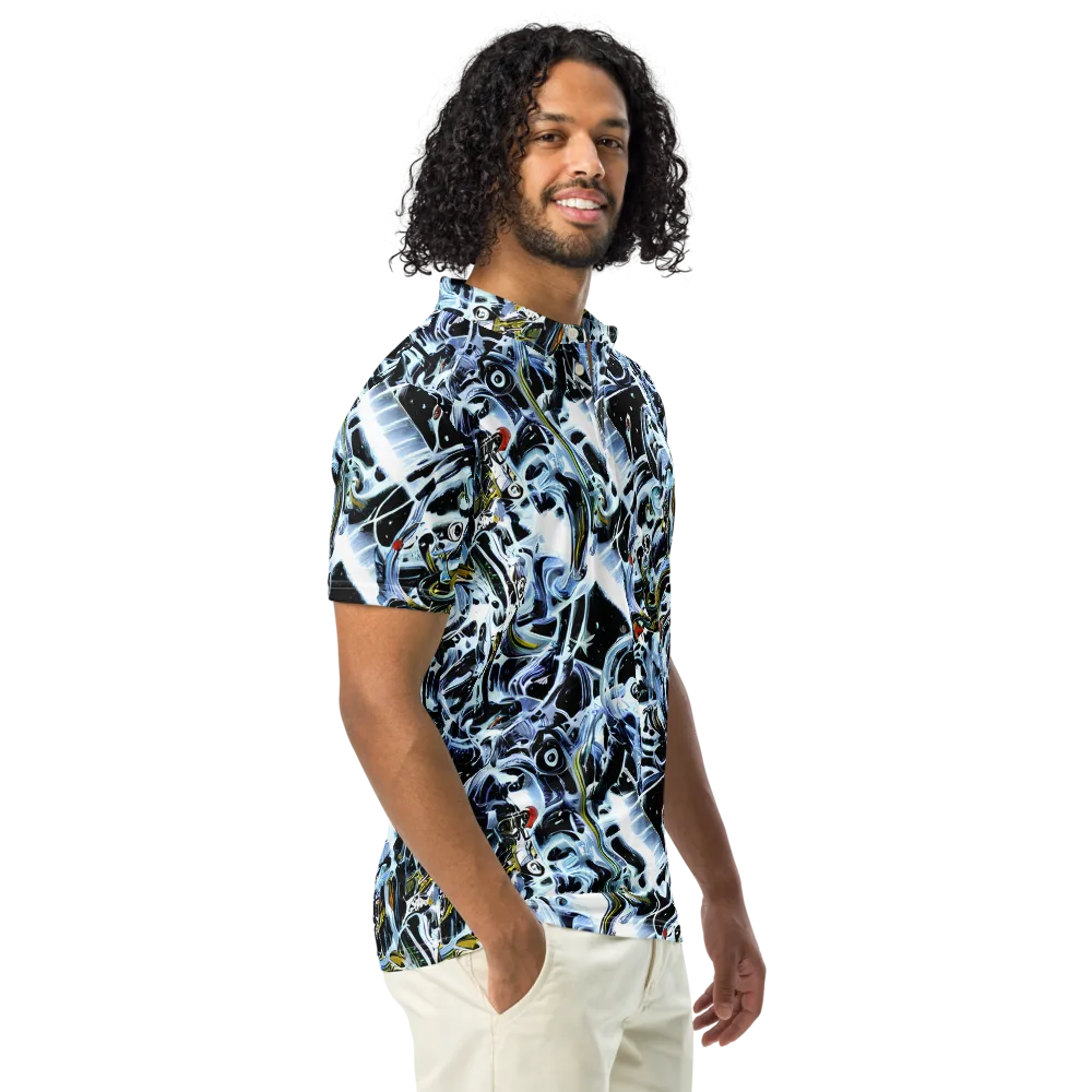 Liquid Chrome on Men's Slim Fit Polo Shirt — Right Front