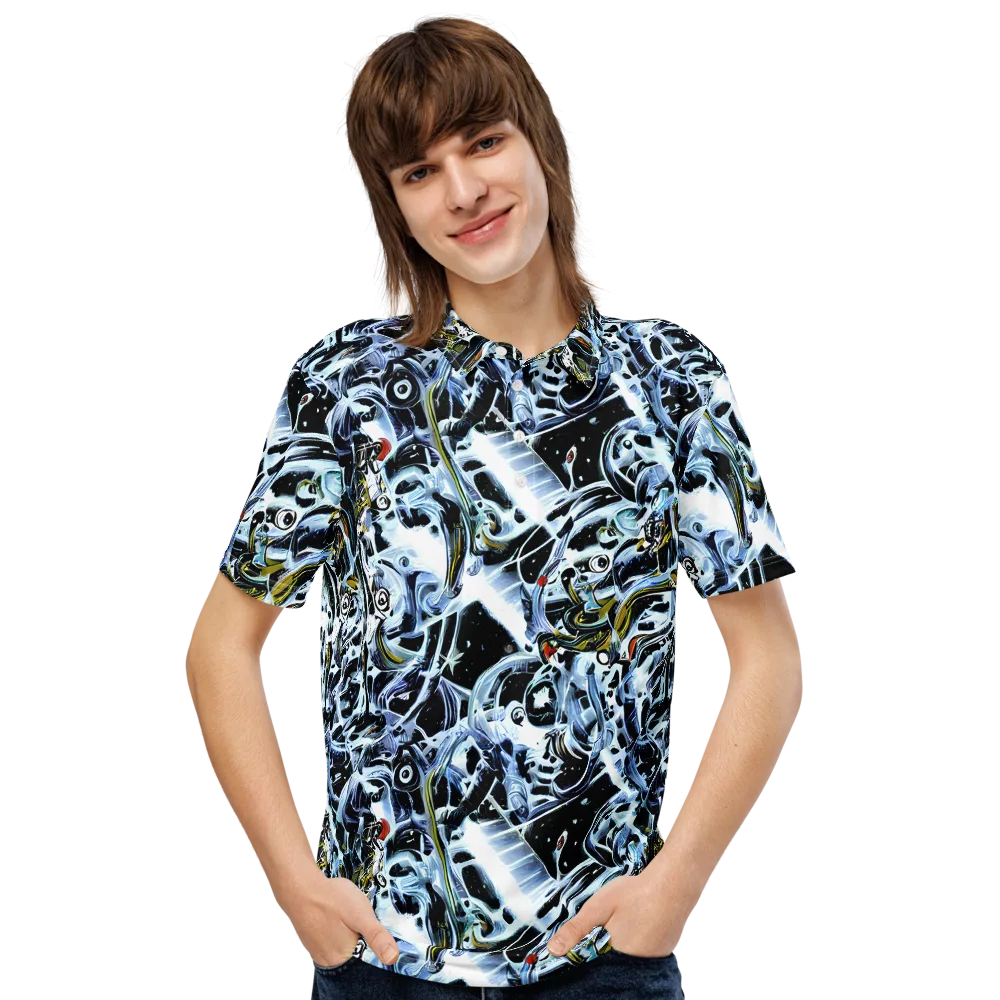Liquid Chrome on Men's Slim Fit Polo Shirt — Front