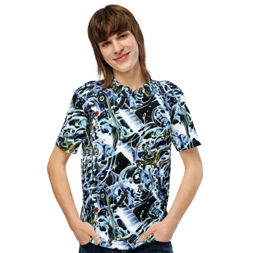 Liquid Chrome on a Men's Slim Fit Polo Shirt