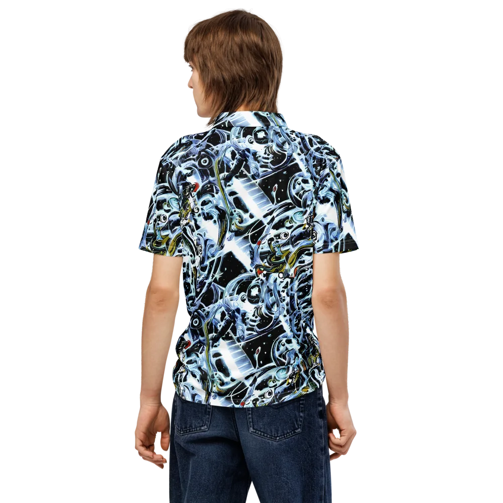 Liquid Chrome on Men's Slim Fit Polo Shirt — Back