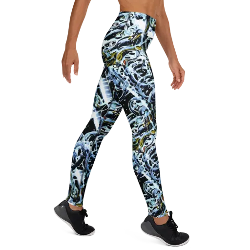 Liquid Chrome on a Yoga Leggings
