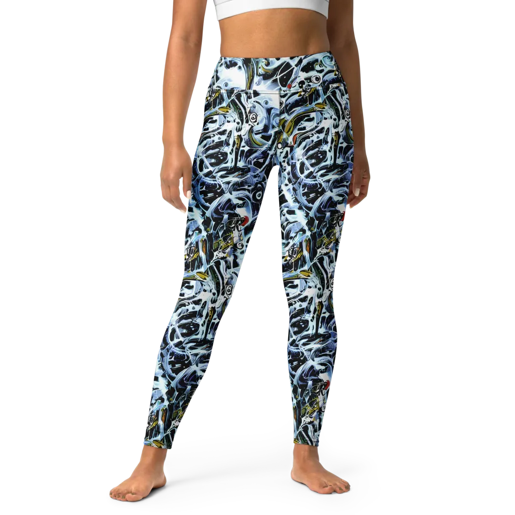 Liquid Chrome on Yoga Leggings — Front