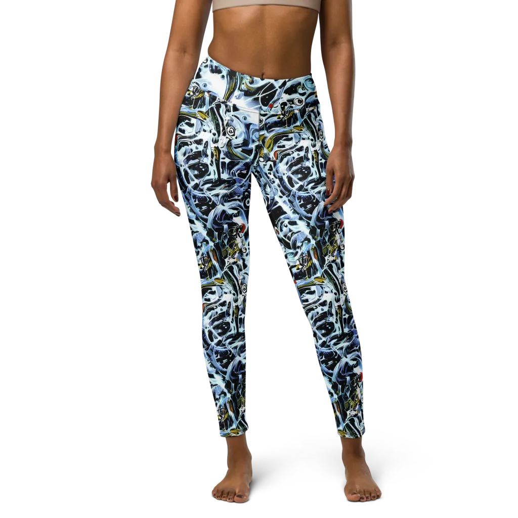 Liquid Chrome on Yoga Leggings — Front