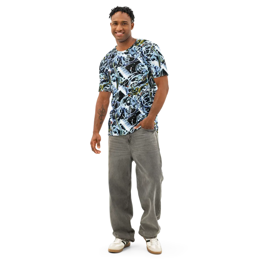 Liquid Chrome on Men's Cotton Crew Neck T-Shirt — Front