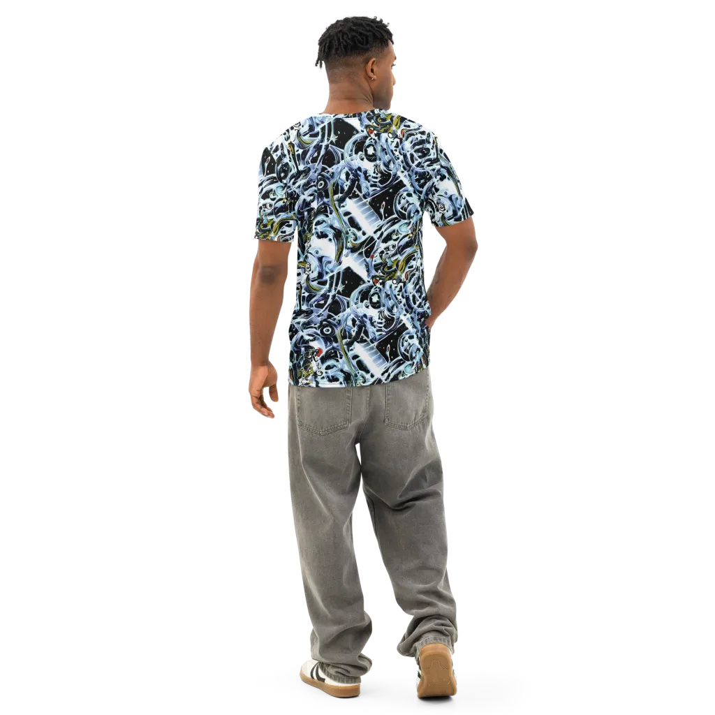 Liquid Chrome on Men's Cotton Crew Neck T-Shirt — Back
