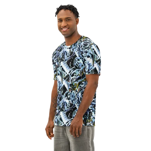 Liquid Chrome on a Men's Cotton Crew Neck T-Shirt