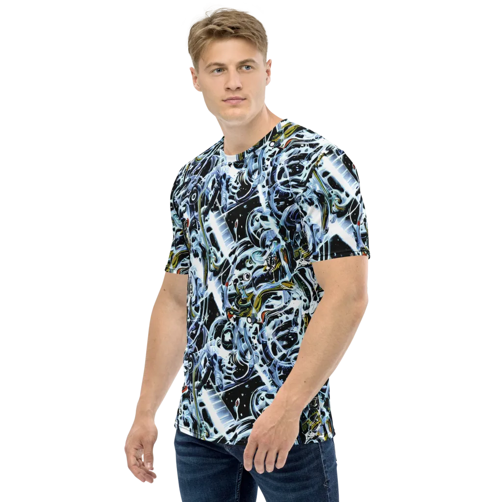 Liquid Chrome on Men's Crew Neck T-Shirt — Left