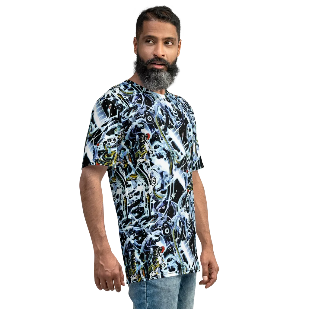 Liquid Chrome on Men's Crew Neck T-Shirt — Right