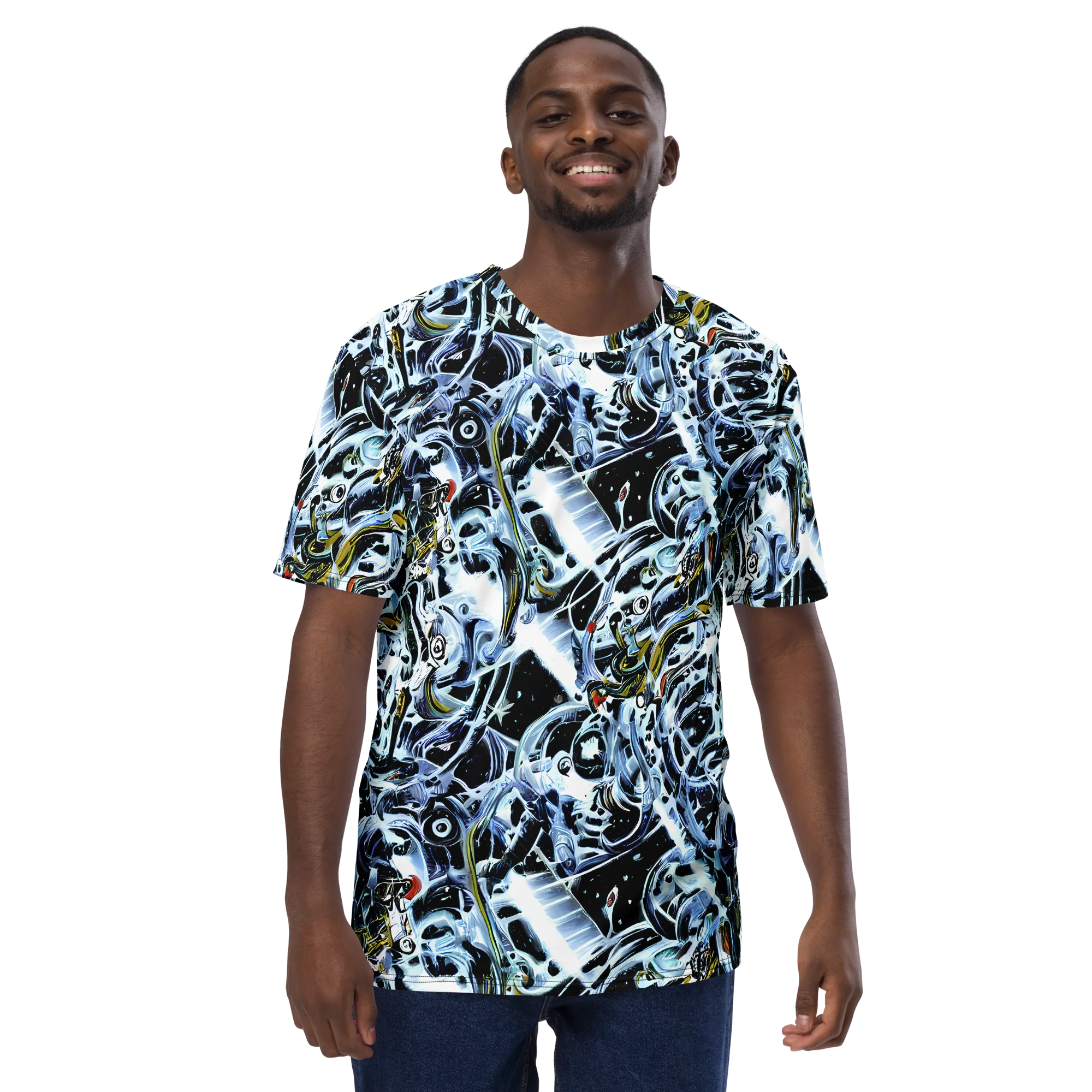 Liquid Chrome on Men's Crew Neck T-Shirt — Front