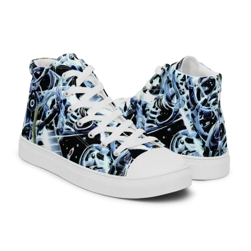 Liquid Chrome on a Men's High Top Canvas Shoes
