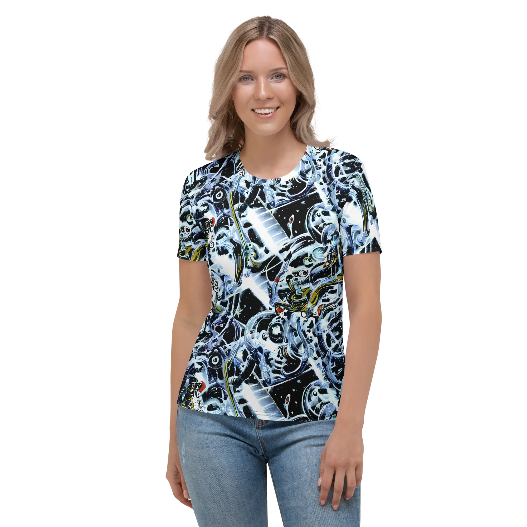 Liquid Chrome on Women's Crew Neck T-Shirt — Front