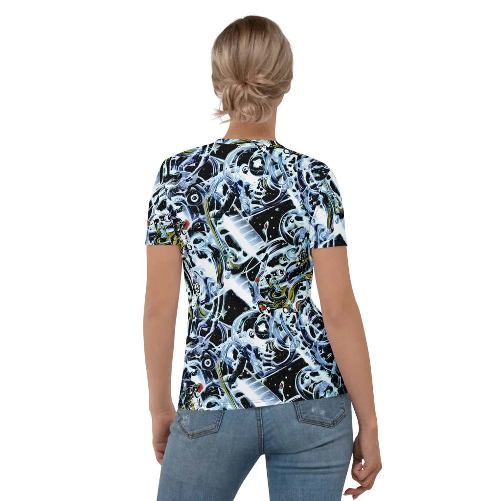 Liquid Chrome on Women's Crew Neck T-Shirt — Back