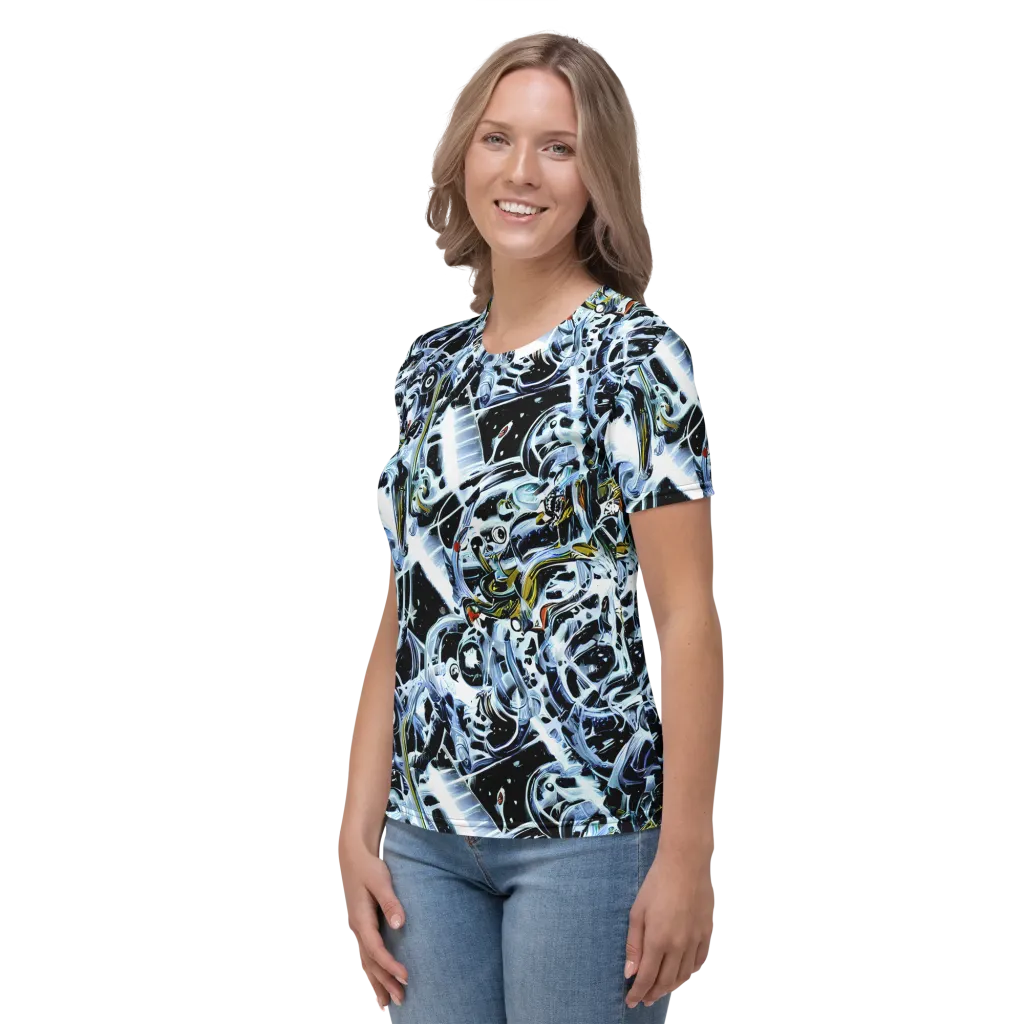 Liquid Chrome on Women's Crew Neck T-Shirt — Left