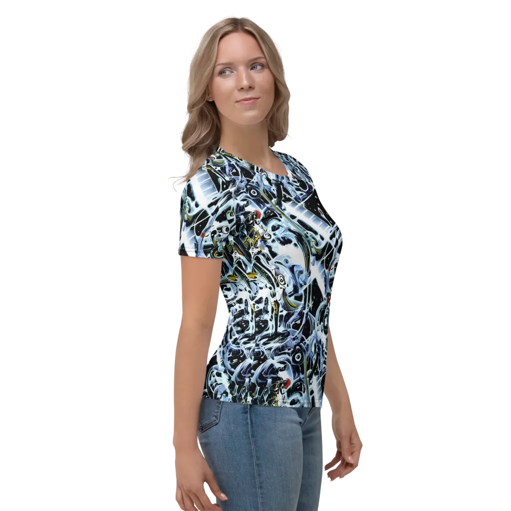 Liquid Chrome on Women's Crew Neck T-Shirt — Right