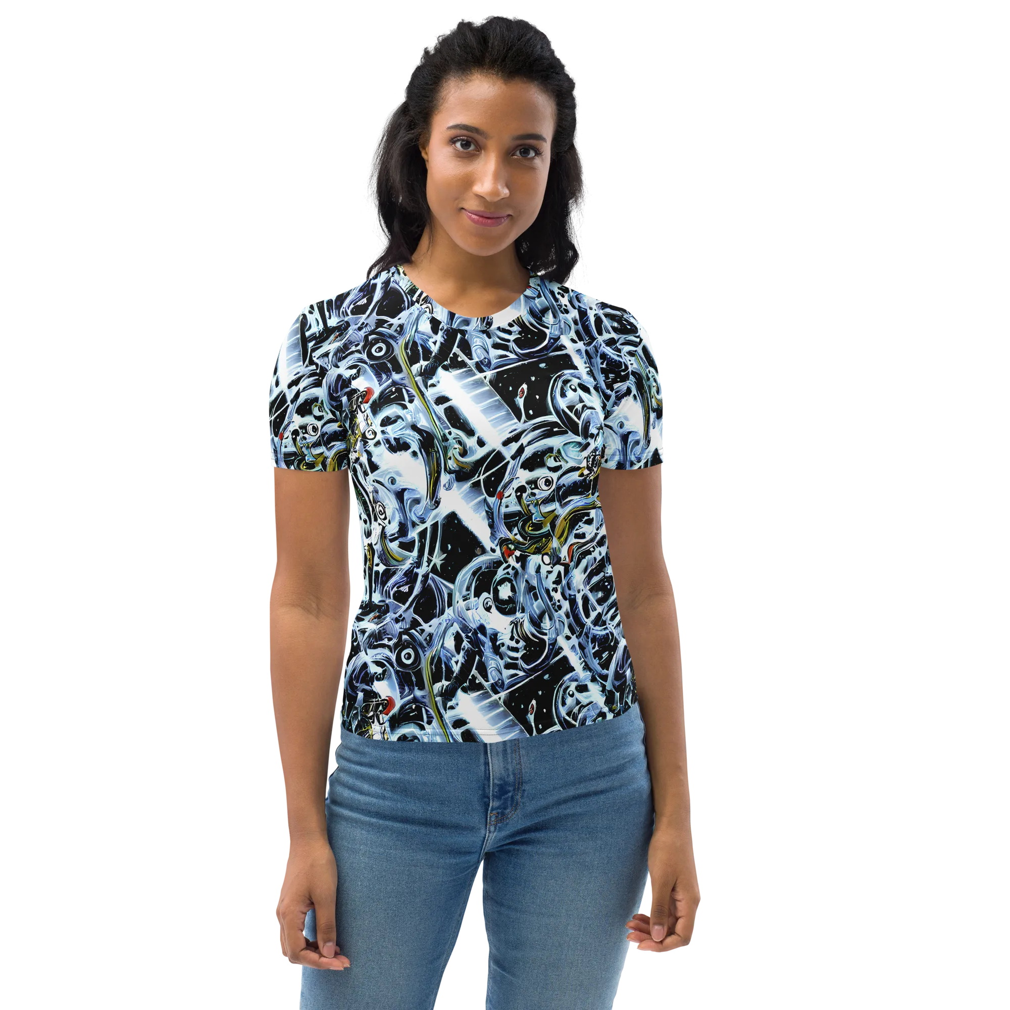 Liquid Chrome on Women's Crew Neck T-Shirt — Front