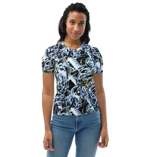 Liquid Chrome on a Women's Crew Neck T-Shirt