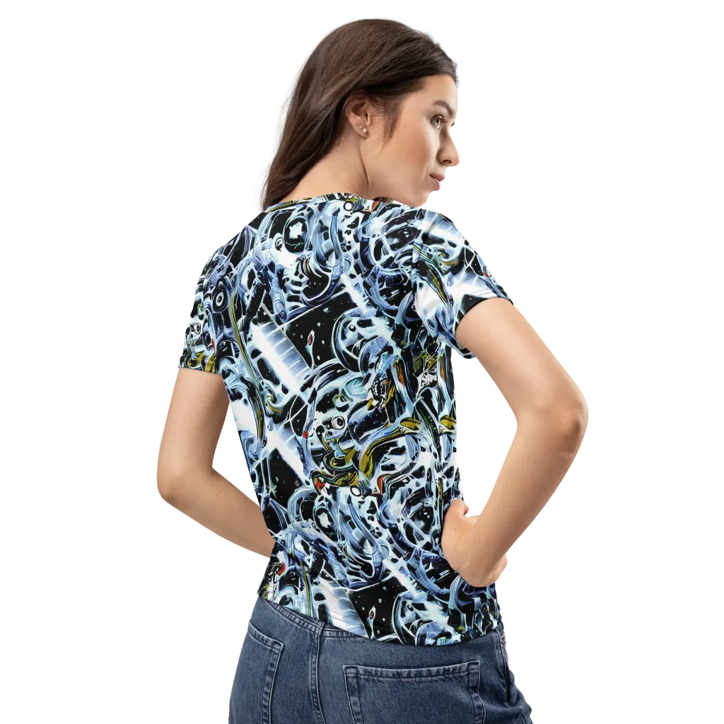 Liquid Chrome on Women's Crew Neck T-Shirt — Back