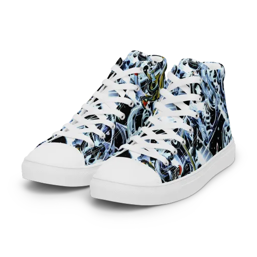 Liquid Chrome on a Women's High Top Canvas Shoes
