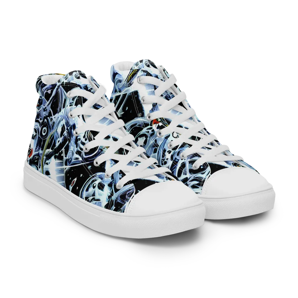 Liquid Chrome on Women's High Top Canvas Shoes — Right Front