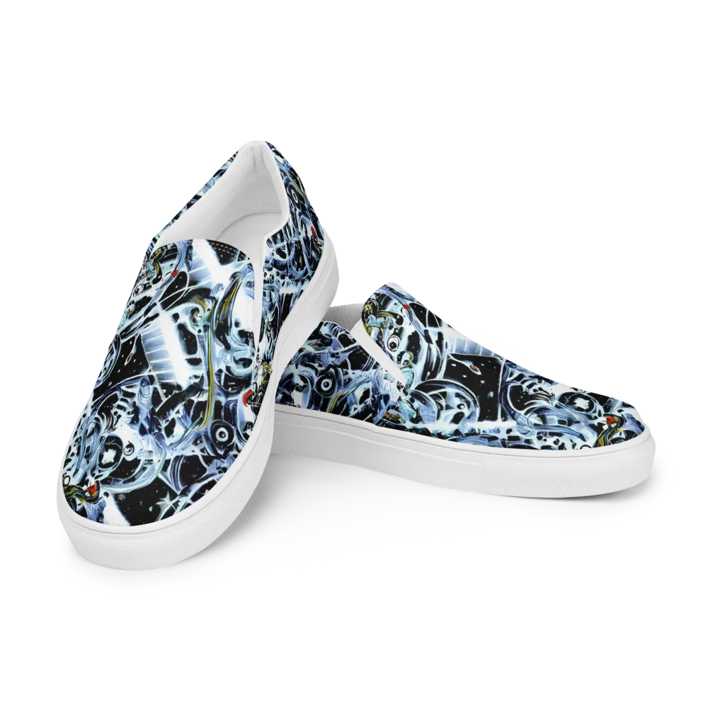 Liquid Chrome on Men's Slip-On Canvas Shoes — Left Front