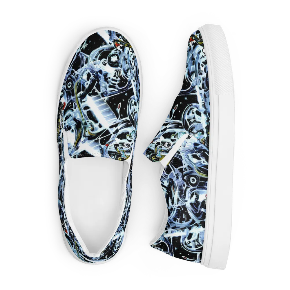 Liquid Chrome on Men's Slip-On Canvas Shoes — Front
