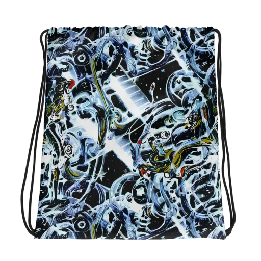 Liquid Chrome on a Drawstring Bag