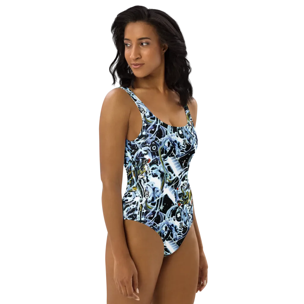 Liquid Chrome on One-Piece Swimsuit — Right