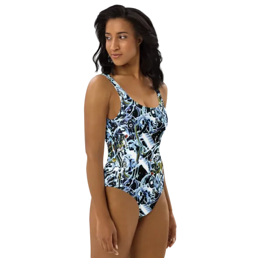 Liquid Chrome on a One-Piece Swimsuit