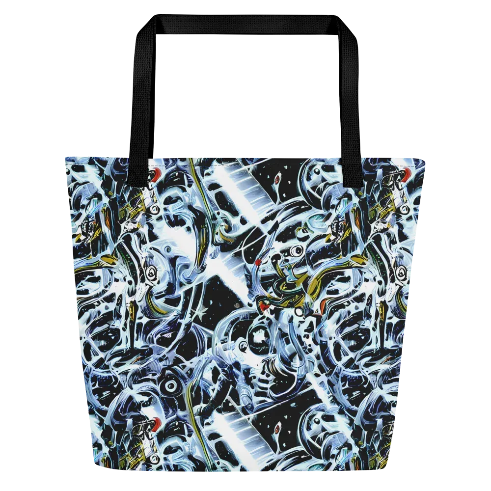 Liquid Chrome on Large Tote Bag W/ Pocket — Front