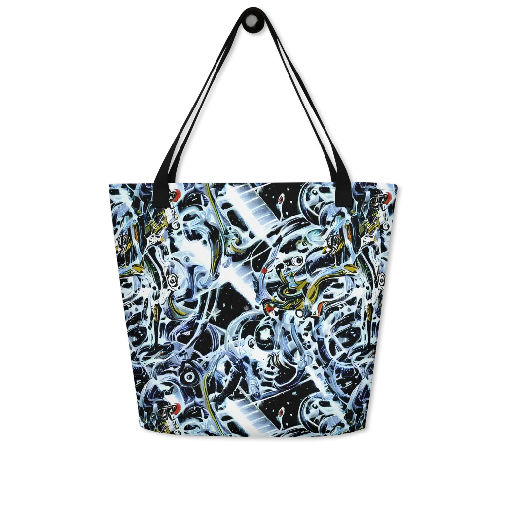 Liquid Chrome on Large Tote Bag W/ Pocket — Front
