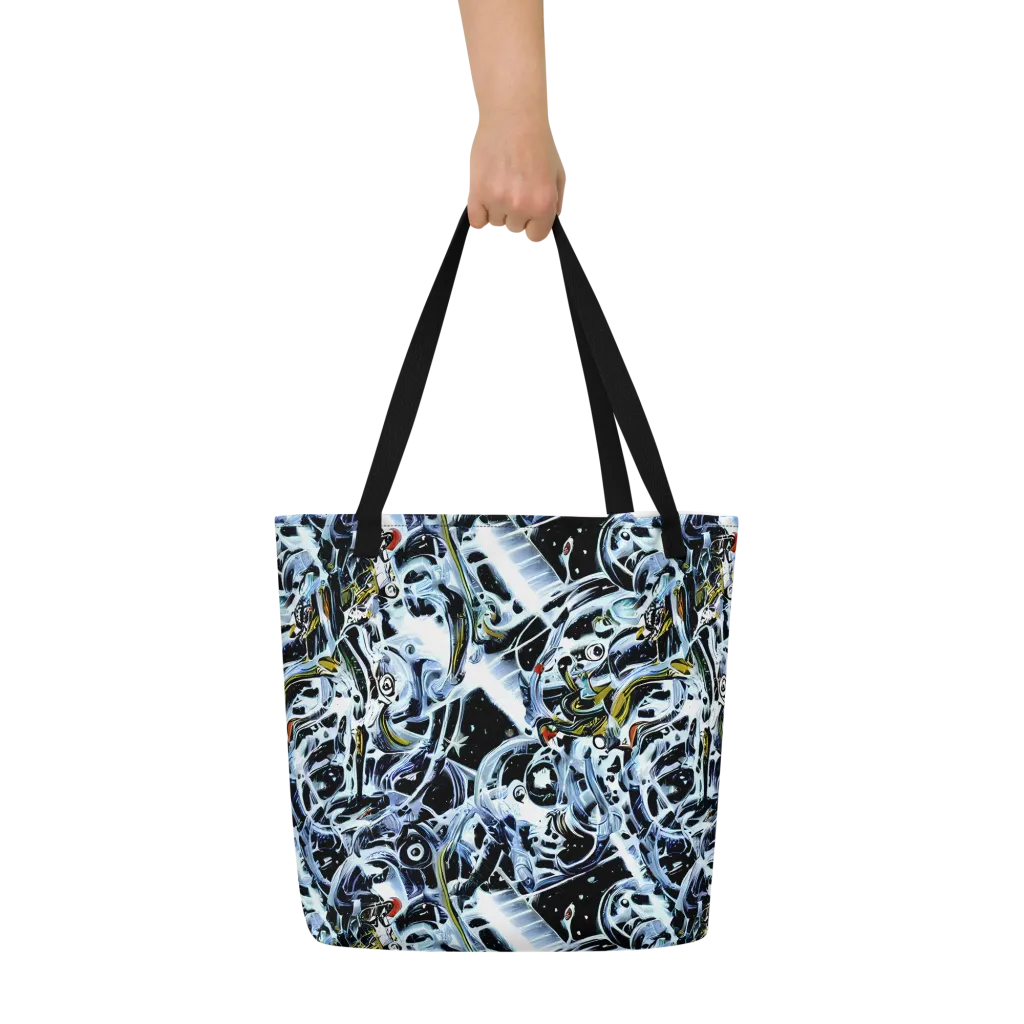 Liquid Chrome on Large Tote Bag W/ Pocket — Front