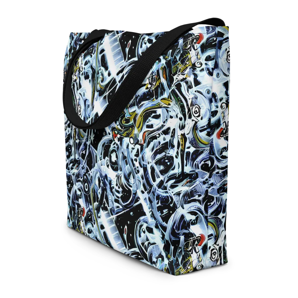 Liquid Chrome on Large Tote Bag W/ Pocket — Front