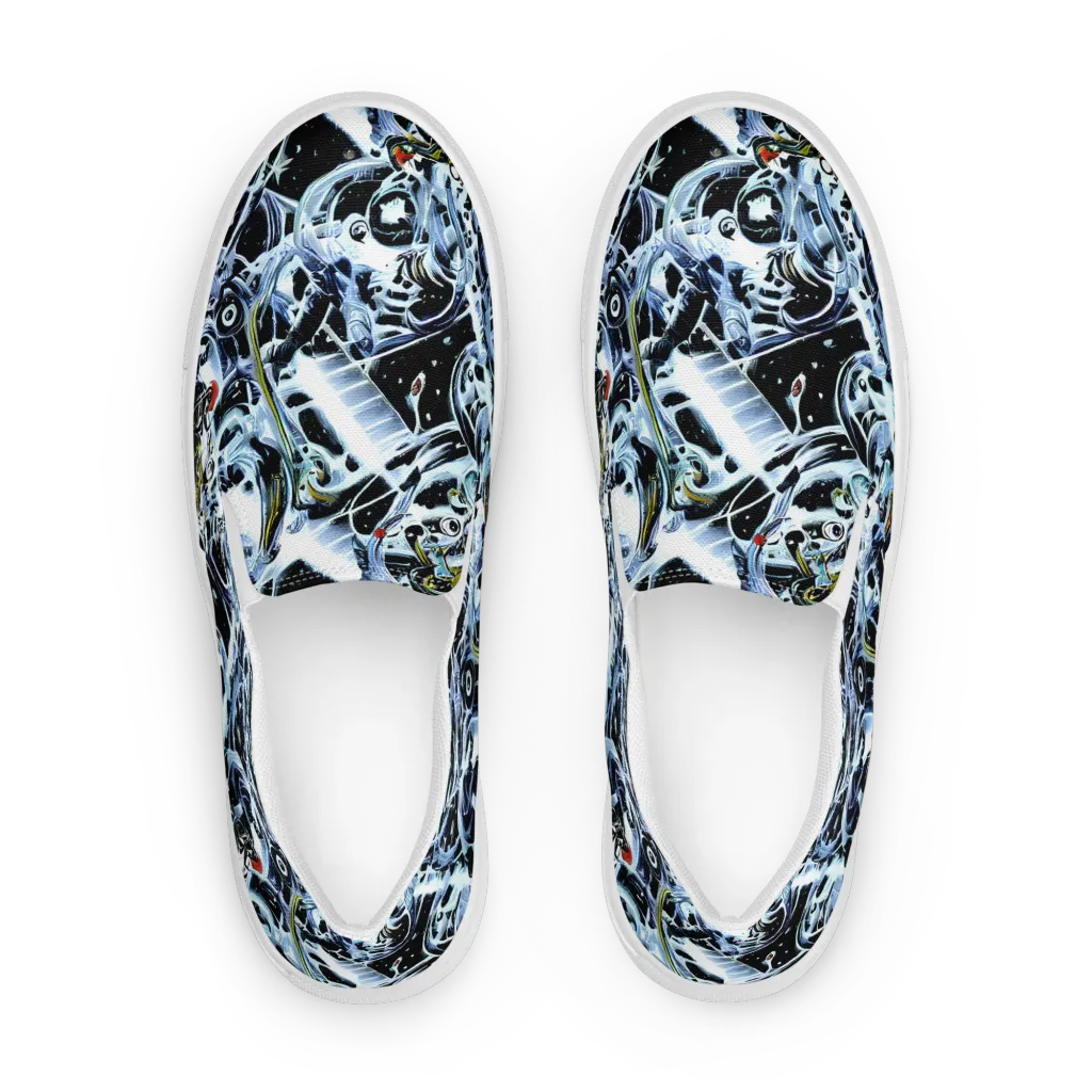 Liquid Chrome on Women's Slip-On Canvas Shoes — Front