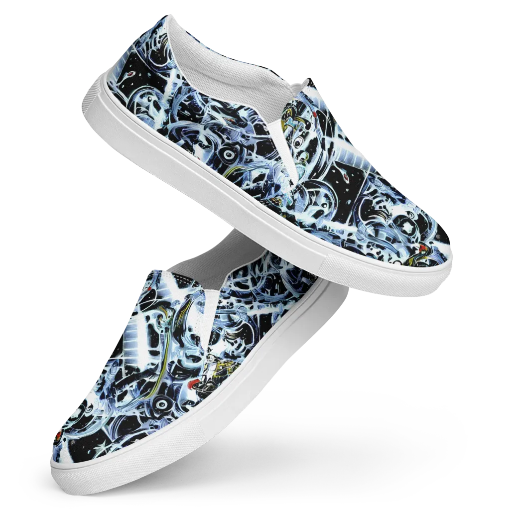 Liquid Chrome on Women's Slip-On Canvas Shoes — Front