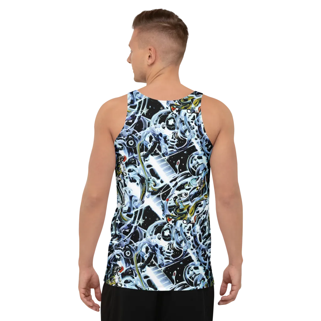 Liquid Chrome on Men's Tank Top — Back
