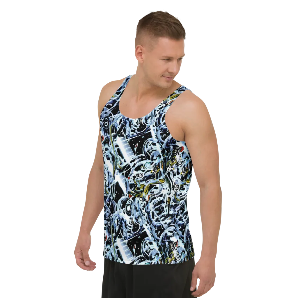 Liquid Chrome on Men's Tank Top — Left Front