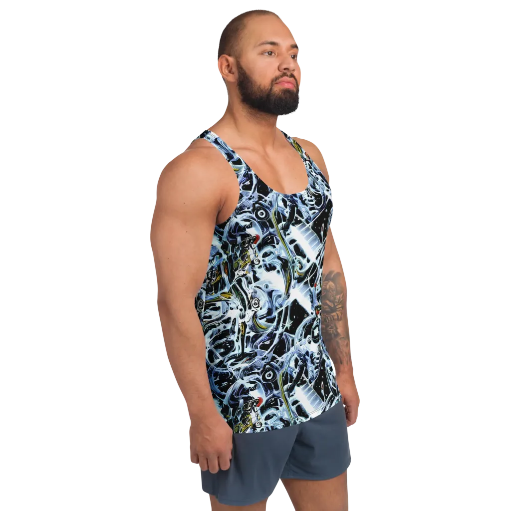 Liquid Chrome on Men's Tank Top — Right Front
