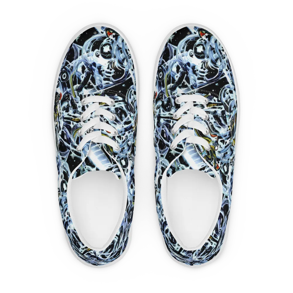 Liquid Chrome on Men's Lace-Up Canvas Shoes — Front