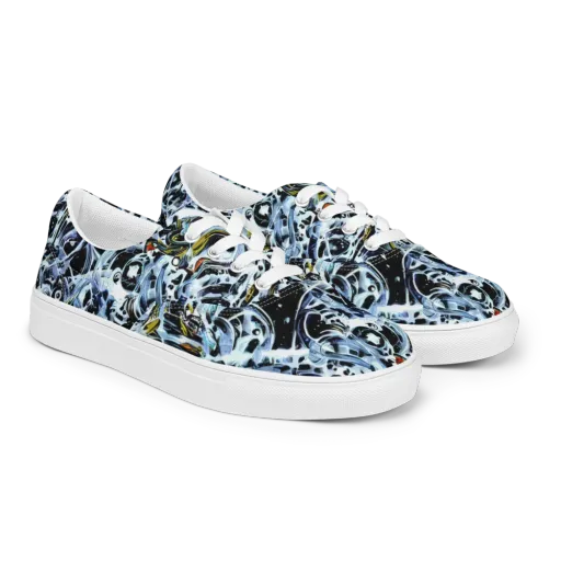 Liquid Chrome on a Men's Lace-Up Canvas Shoes