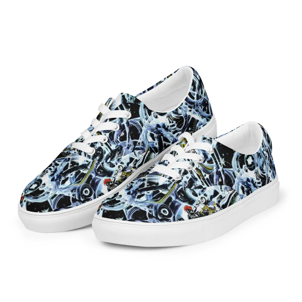 Liquid Chrome on Men's Lace-Up Canvas Shoes — Left Front